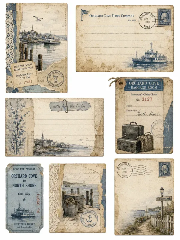 Coastal Seaside Journal Cards
