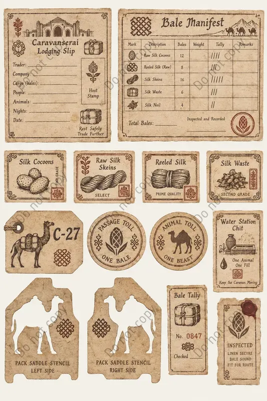 Silk Road Caravan Ephemera Sheets