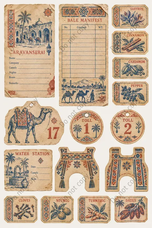 Silk Road Caravan Ephemera Sheets