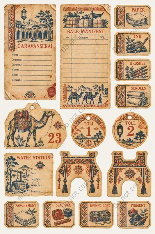 Silk Road Caravan Ephemera Sheets