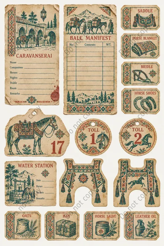 Silk Road Caravan Ephemera Sheets