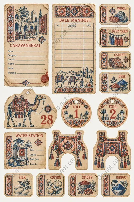 Silk Road Caravan Ephemera Sheets