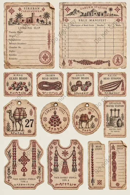Silk Road Caravan Ephemera Sheets