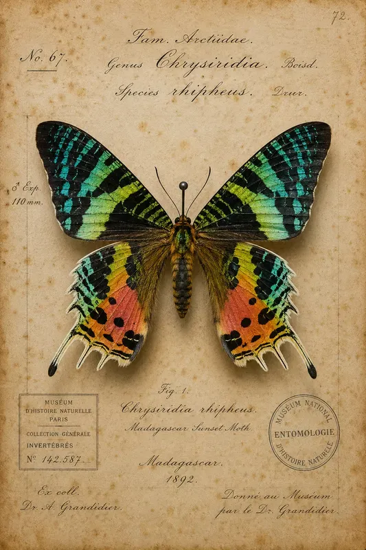 Vintage Entomology Insect Specimen Art
