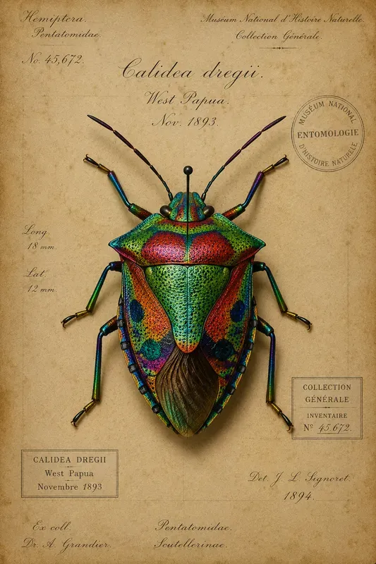 Vintage Entomology Insect Specimen Art