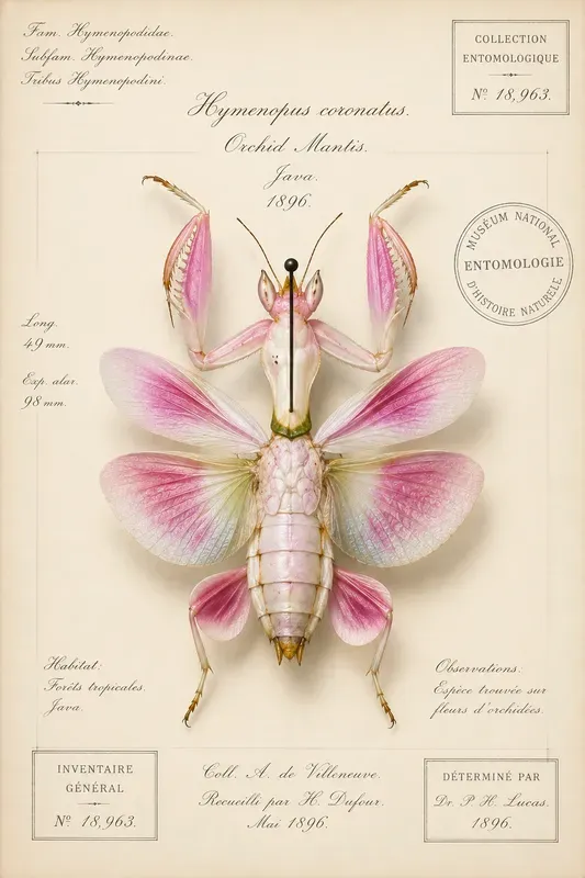 Vintage Entomology Insect Specimen Art