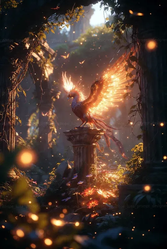 Mystical Creatures In Overgrown Ruins
