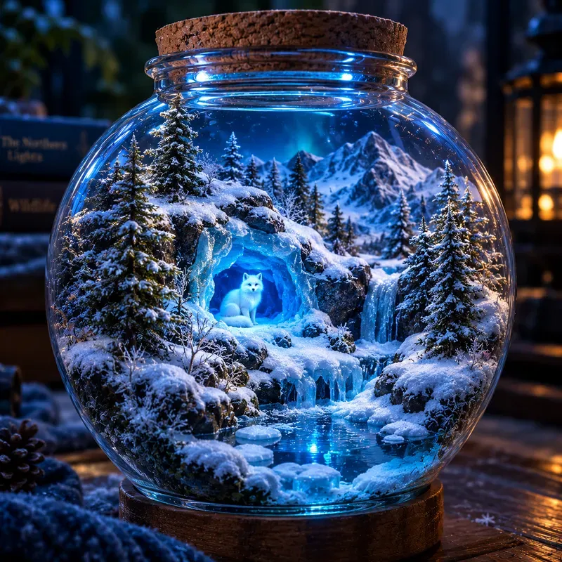Glass Terrarium Ecosystem Art