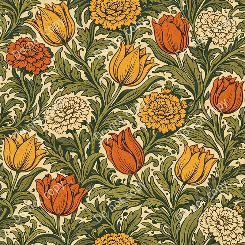 Victorian Botanical Seamless Patterns