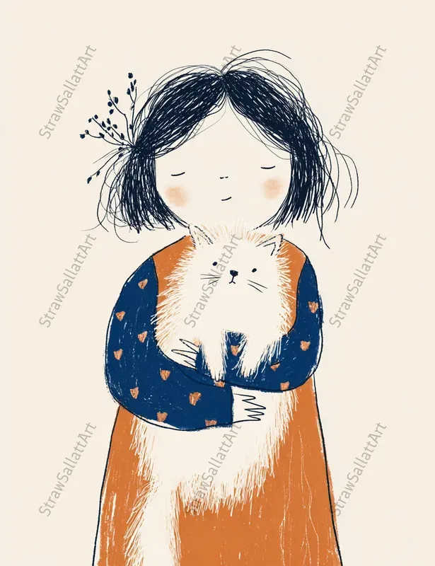 Playful Daily Life Line Art Illustrations