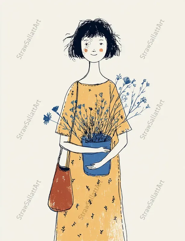 Playful Daily Life Line Art Illustrations