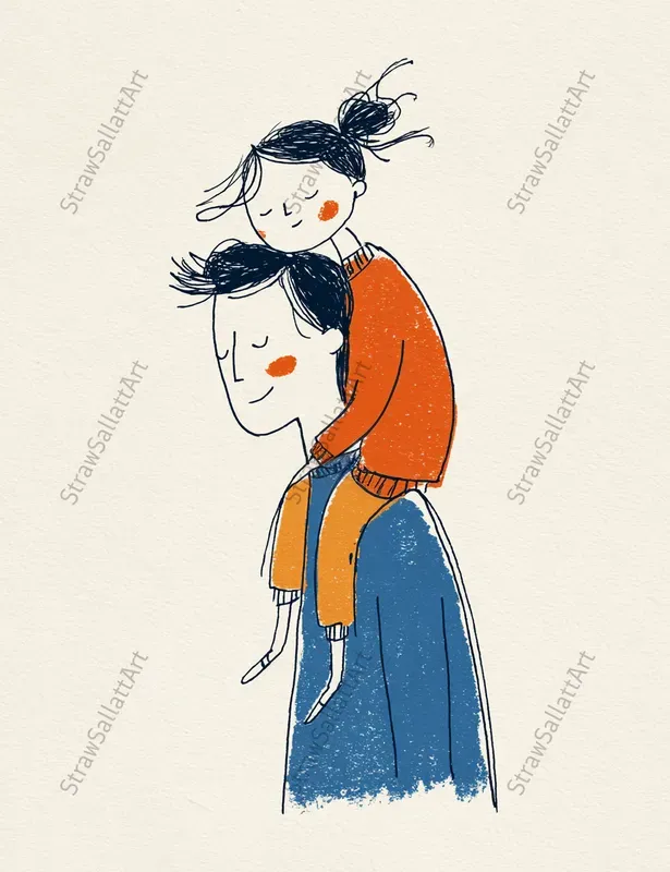 Playful Daily Life Line Art Illustrations