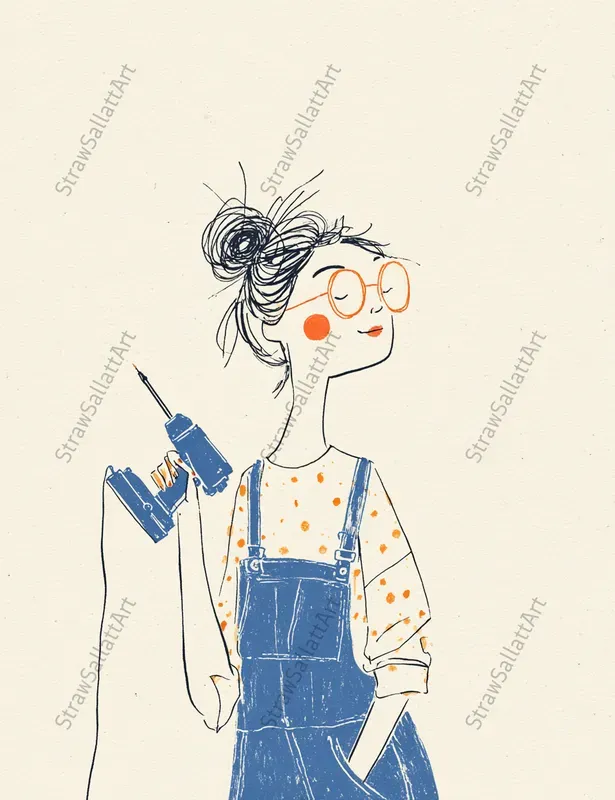 Playful Daily Life Line Art Illustrations