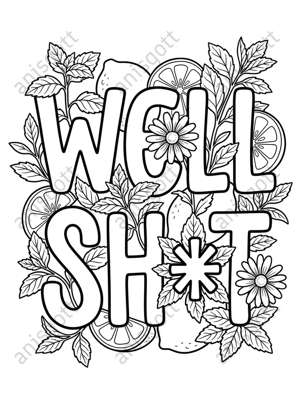 Adult Swear Word Summer Coloring Pages
