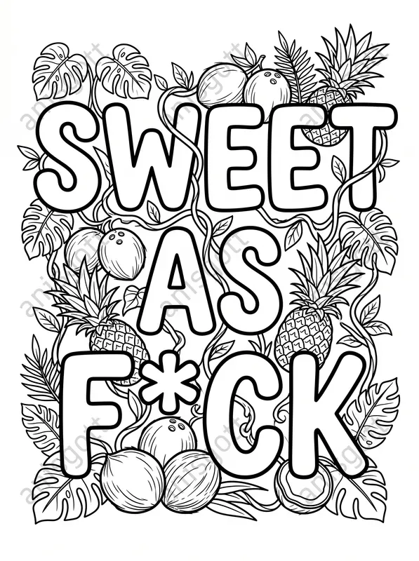 Adult Swear Word Summer Coloring Pages