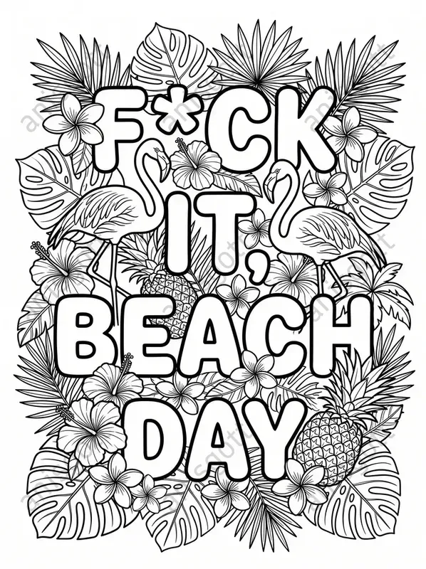 Adult Swear Word Summer Coloring Pages