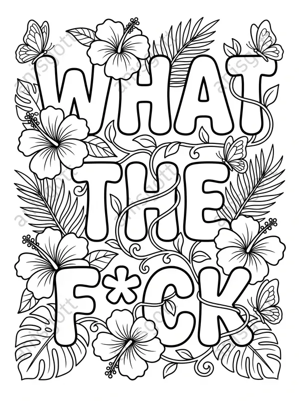 Adult Swear Word Summer Coloring Pages