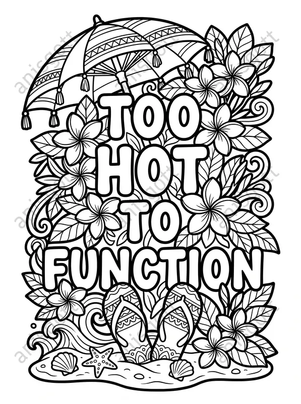 Adult Swear Word Summer Coloring Pages