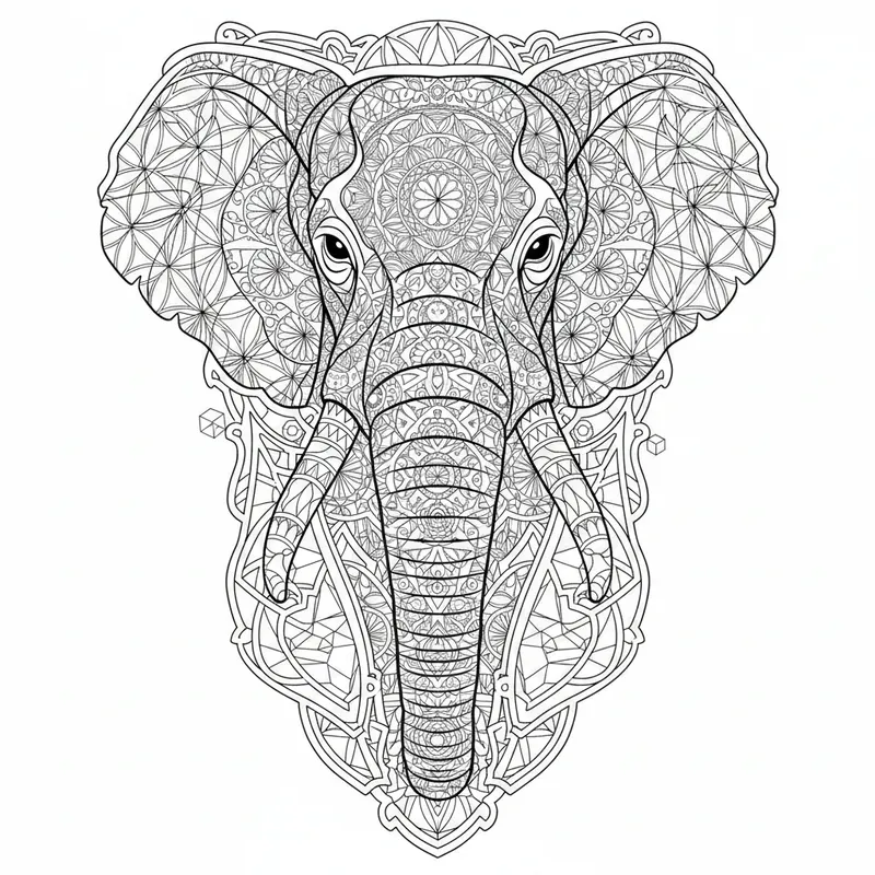 Intricate Adult Coloring Therapy Art