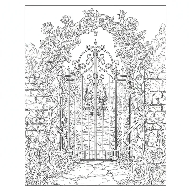 Intricate Adult Coloring Therapy Art