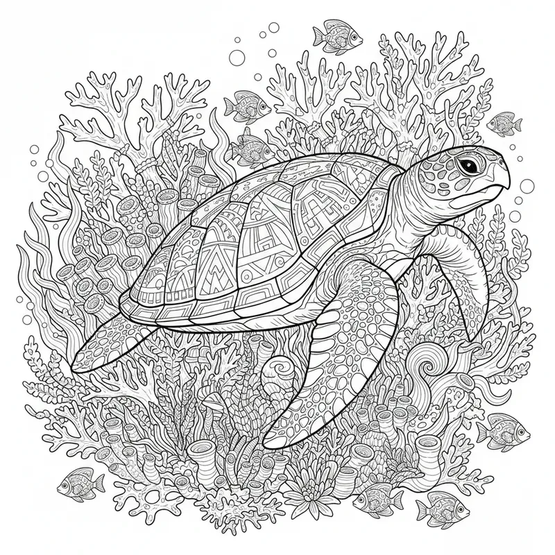 Intricate Adult Coloring Therapy Art