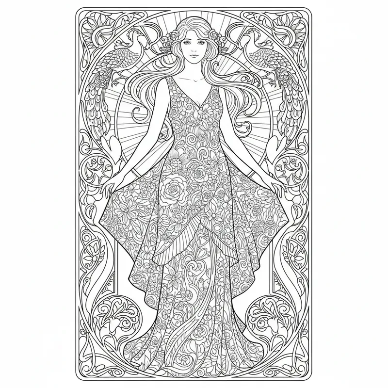 Intricate Adult Coloring Therapy Art