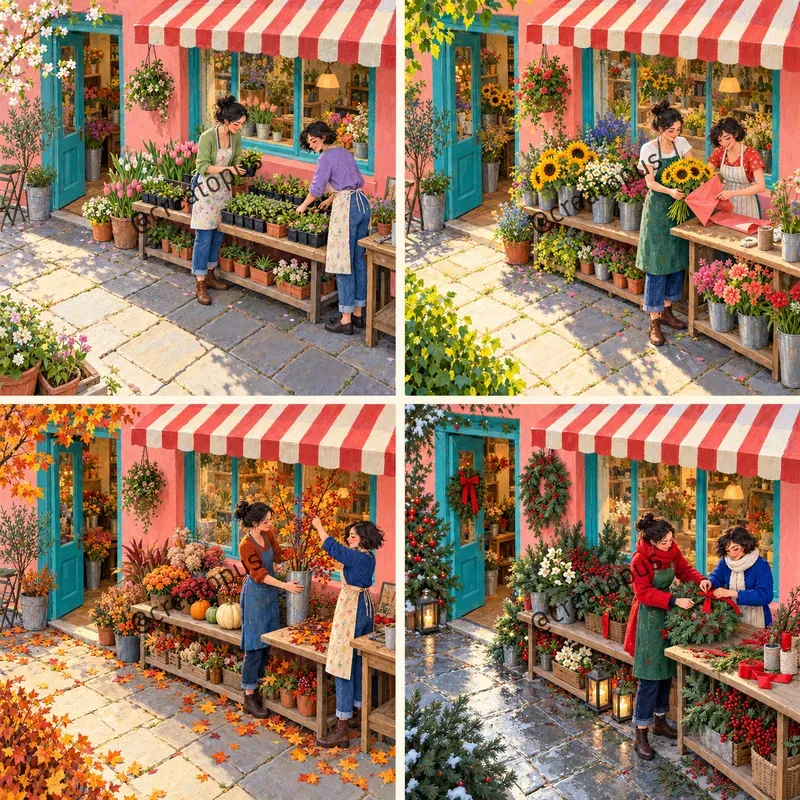 Colorful Seasonal Story Art Prints