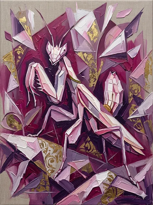 Impasto Cubist Animal Abstract Art