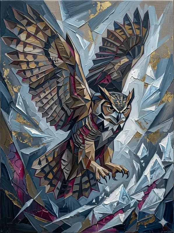 Impasto Cubist Animal Abstract Art
