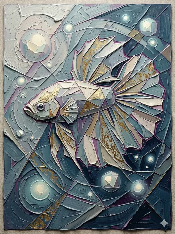 Impasto Cubist Animal Abstract Art