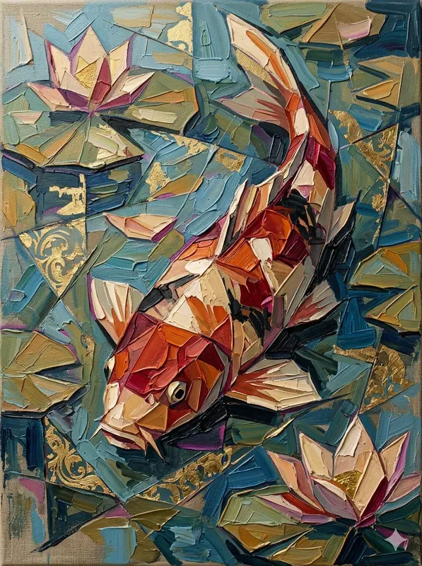 Impasto Cubist Animal Abstract Art