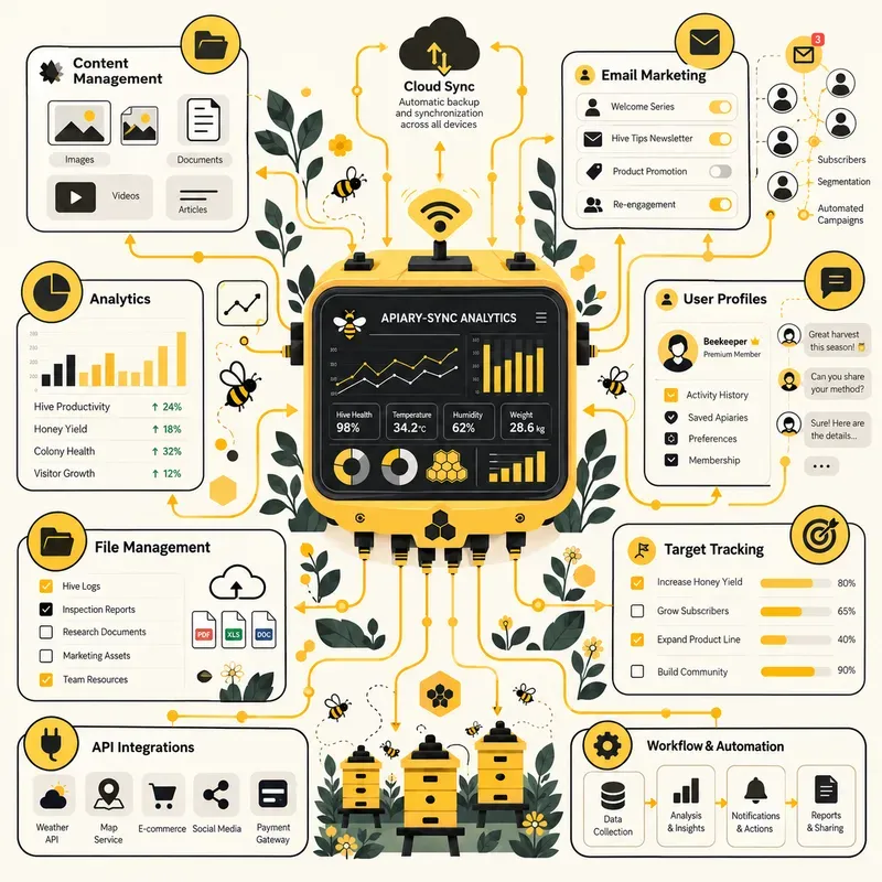 Tech Saas Network Schematic Vector Art