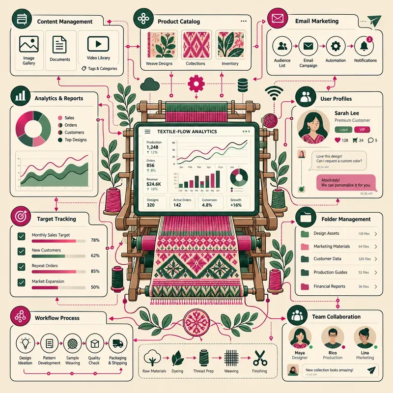Tech Saas Network Schematic Vector Art