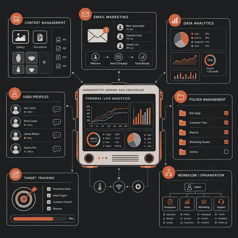 Tech Saas Network Schematic Vector Art