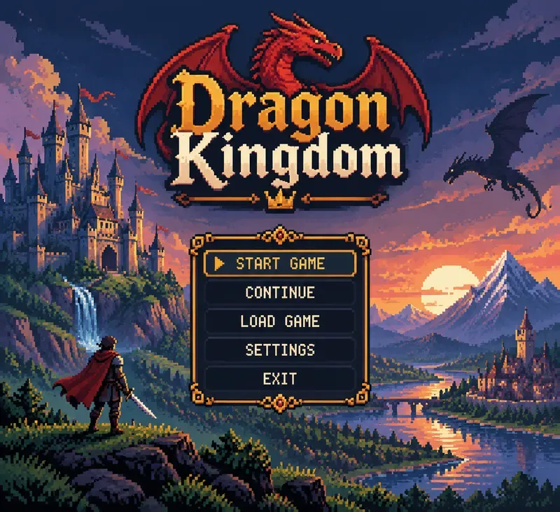 8bit RPG Main Menu UI Generator