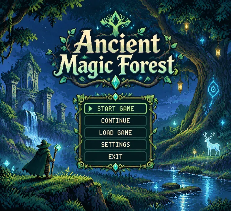 8bit RPG Main Menu UI Generator