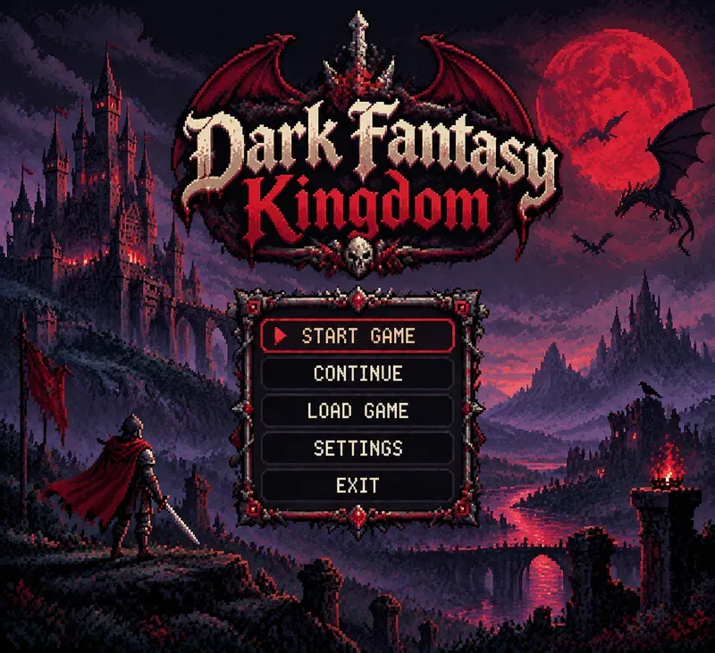 8bit RPG Main Menu UI Generator