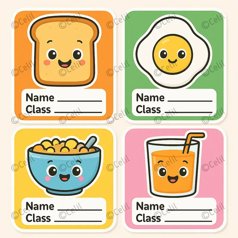 Cute Cartoon School Label Packs