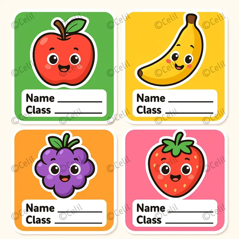 Cute Cartoon School Label Packs