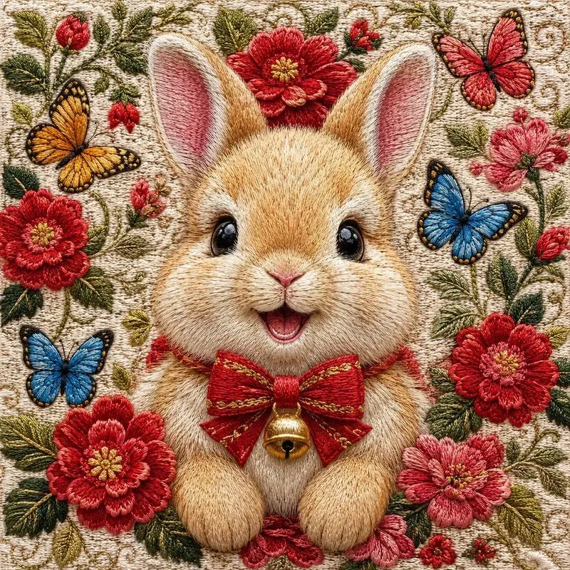 Whimsical Embroidered Animal Portraits