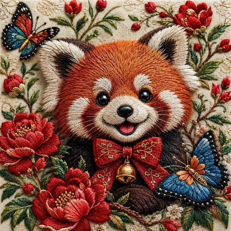 Whimsical Embroidered Animal Portraits