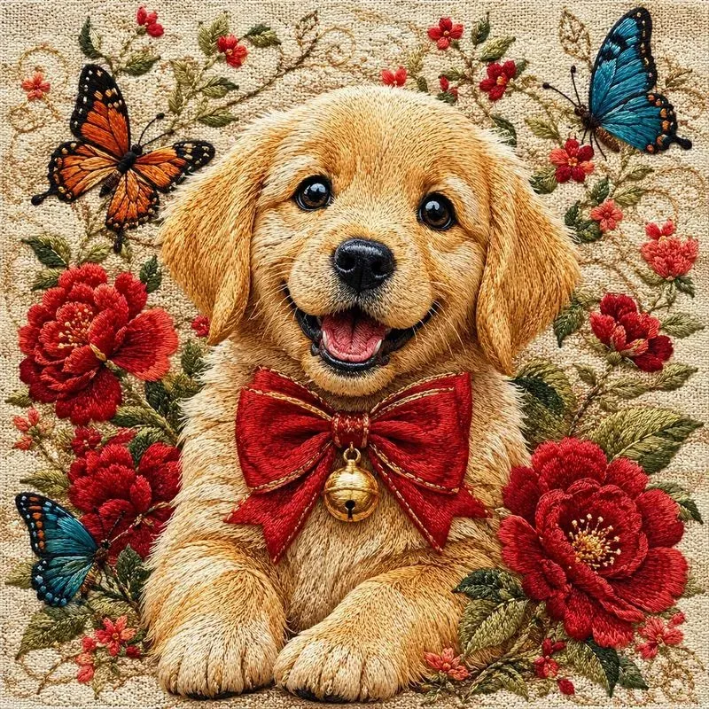 Whimsical Embroidered Animal Portraits