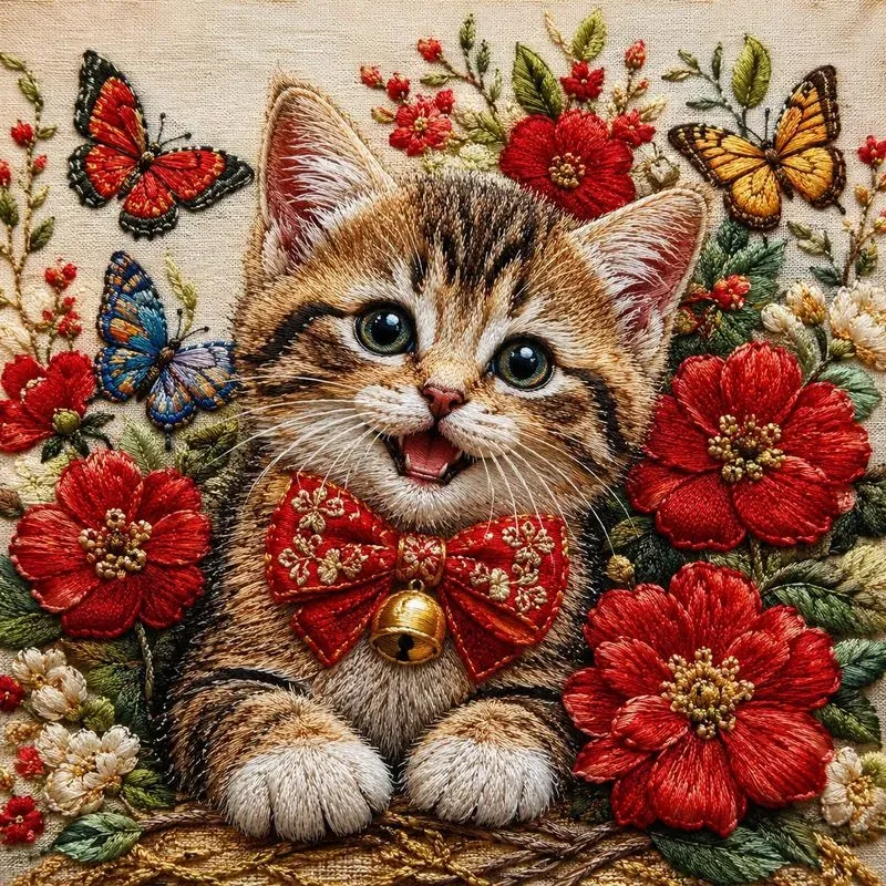 Whimsical Embroidered Animal Portraits