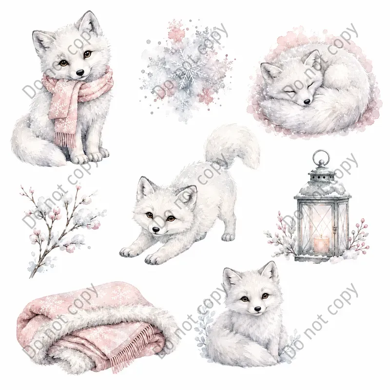 Watercolor Arctic Animal Cliparts