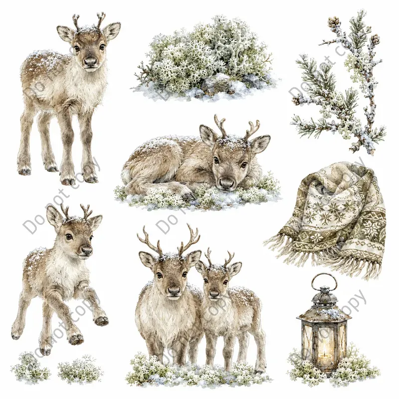 Watercolor Arctic Animal Cliparts