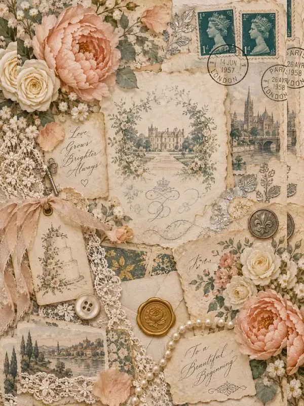Vintage Wedding Ephemera Page Builders