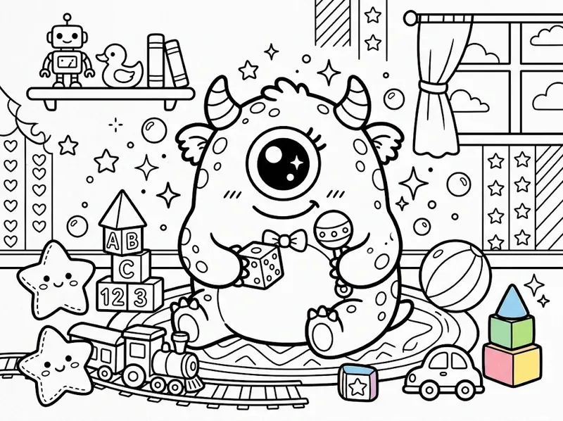 Cute Kawaii Monster Coloring Pages
