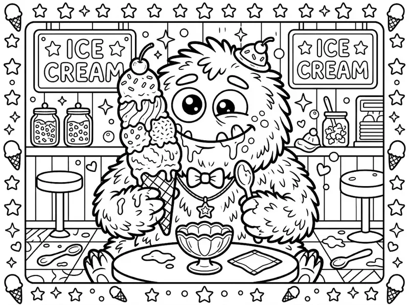 Cute Kawaii Monster Coloring Pages