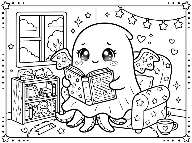 Cute Kawaii Monster Coloring Pages