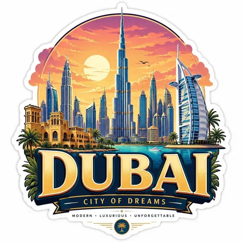 Travel City Sticker Illustrations